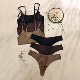 Seamless Wire-Free Bra and Panty Set for Women – Soft Knit Everyday Lingerie