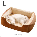 Cama de felpa para gatos: acogedora cesta con cojines para gatitos y mascotas pequeñas