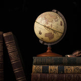 Vintage-Style World Globe – Retro English Map with Wooden Base for Home & Office Décor