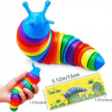 3D Colorful Slug Fidget Toy for Kids Stress Relief and Hand Exercise