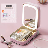 Foldable Makeup Mirror with Storage Box – Portable Vanity Organizer