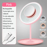 5X Magnifying LED Makeup Mirror – Adjustable Tricolor Light Vanity Mirror with Stand