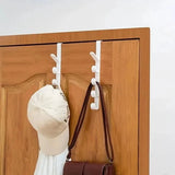 1 percha de plástico para colgar sobre la puerta del dormitorio, con 5 ganchos, para colgar ropa, bolsos y carteras, organizador de almacenamiento para el hogar