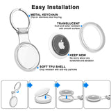 Waterproof TPU Case with Keychain for Apple AirTag – Pet Collar & Key Tracker Holder