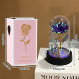 Eternal Galaxy Rose in Glass Dome - Colorful LED Flower Gift for Valentine's Day