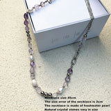 Natural Blue Stone & Freshwater Pearl Irregular Necklace – Vintage Summer Statement Jewelry for Women