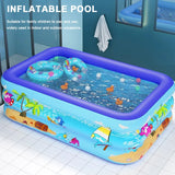 Large Inflatable Family Swimming Pool with PVC Frame - Outdoor/Indoor Summer Fun