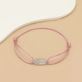 Adjustable Cubic Zirconia Rope Chain Bracelet