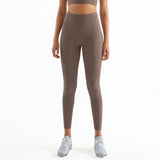 Women's High-Waist Nylon Yoga Leggings with Hidden Pocket