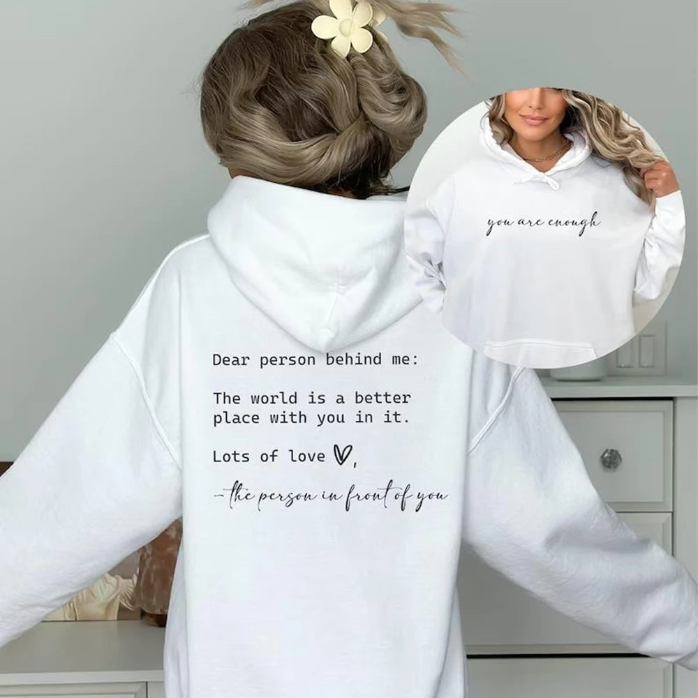 Loose Fit Casual Geometric Fleece Hoodie for Autumn and Winter