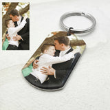 Custom Photo Keychain – Personalized Double-Sided Dog Tag Keyring with Text for Him, Her, Couples & Gifts