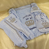Luxury 5-Piece Newborn Take-Home Set with Jewelry Crown, Mittens, Hat, Shoes & Blanket
