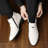 Men’s Retro Chelsea Boots – Luxury Brown Zipper Ankle Boots for Casual and Motorcycle Style