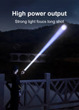 Ultra-Bright Rechargeable LED Flashlight with Zoom & Power Bank Function – Long-Range Waterproof Torch for Camping & Emergencies