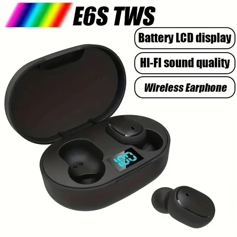 Auriculares inalámbricos Bluetooth TWS E6S con cancelación de ruido y micrófono: perfectos para Xiaomi Redmi
