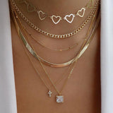 Collar vintage de varios estilos en color dorado nuevo para mujer, conjunto de collares con colgante de cristal multicapa de estilo bohemio y moderno, regalos de joyería