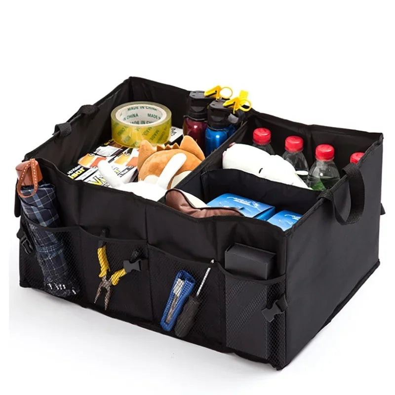 Foldable Waterproof Car Trunk Organizer with Large Capacity and Multi-Pocket Storage