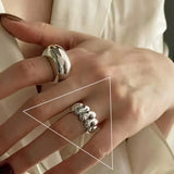 Adjustable Vintage Chain Ring – 925 Sterling Silver Open Ring for Women & Men
