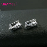 Sterling Silver Hoop Earrings with Cubic Zirconia – Elegant Jewelry for Women