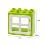 Large Building Block House Set - Doors, Windows & Roof Accessories for Creative Construction Play
