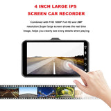 4.0 Inch Full HD Car Dashcam with Front and Rear Cameras – Night Vision, G-Sensor, and Loop Recording