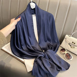 Elegant Silk Scarf – Luxury Solid Color Shawl & Pashmina for Women