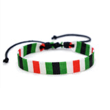 Pulsera con dijes geométricos para mujer: elegante cadena de cuerda de algodón con cierre de palanca