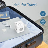 6-in-1 Wall Socket Extender with Switch – 3 Outlets & 3 USB Ports for Home & Travel