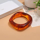 Vintage Geometric Resin Bangle – Bold Cuff Bracelet for Women
