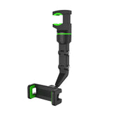 Soporte para teléfono con espejo retrovisor giratorio de 360°: soporte universal y ajustable para automóvil