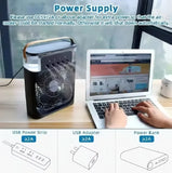 Portable USB Air Cooler Fan with Humidifier and 7-Color LED Lights