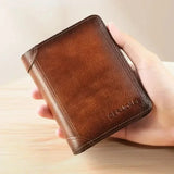 Genuine Leather Anti-Theft Wallet – Multifunctional Trifold Wallet for Men and Women