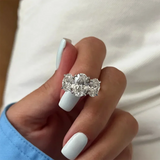 Luxury Oval Cut Moissanite Engagement Ring – 925 Sterling Silver Wedding Band for Women