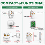 HTZSAFE Long-Range Wireless Doorbell – Waterproof Outdoor Chime with 35 Melodies & Expandable System