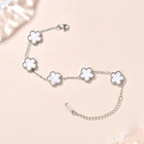 Trendy Stainless Steel Plant Charm Bracelet for Women