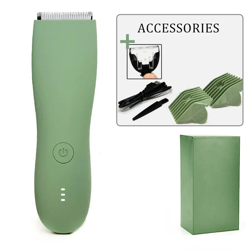Professional Rechargeable Body & Beard Trimmer for Men – Waterproof Electric Shaver with Ceramic Blades