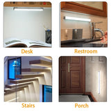 Luz nocturna LED con sensor de movimiento: lámpara inalámbrica recargable para gabinetes y escaleras