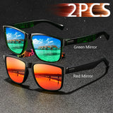 Gafas de sol unisex cuadradas vintage de moda: gafas antirreflejos UV400 para conducir y pescar