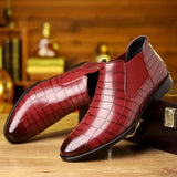 Men’s Chelsea Slip-On Ankle Boots – Stylish Pointed Toe PU Leather Dress Boots