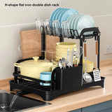 Escurridor de platos de 2 niveles | Organizador de encimera de cocina con escurridor 