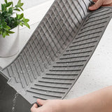 Silicone Draining Board Mat - Foldable Dish Drying Pad with Raised Edges for Kitchen Countertops