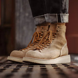 Men's Suede Leather Ankle Boots – Vintage Winter Combat Shoes with Anti-Slip Sole