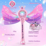 360° Rotatable Bubble Machine Gun for Kids – LED Light, Leak-Proof, High Output for Parties & Outdoor Play