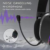 Wireless Gaming Headset with 7.1 Virtual Surround Sound, Detachable Microphone, RGB Lighting & Tri-Mode Connectivity (USB, Bluetooth, 2.4GHz)