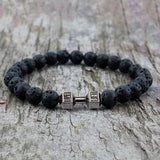 Pulsera de cuentas de piedra natural: moderna pulsera unisex con dijes para uso diario 