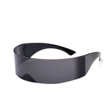 Gafas de sol futuristas con visera estrecha Cyclops: gafas con protección UV400 y láser espejado para hombres y mujeres