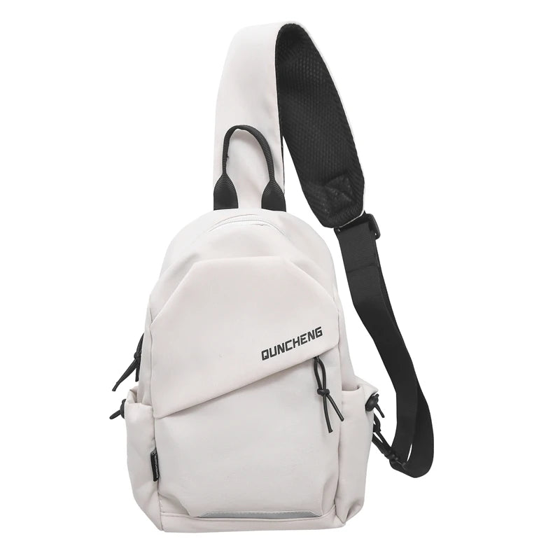 Unisex Nylon Bucket Bag – Lightweight Casual Shoulder Crossbody with Zipper Closure