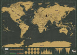 Scratch-Off World Map Poster – Retro Travel Décor for Home, Office & Gift Giving