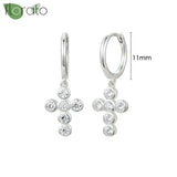 Sterling Silver Zircon Hoop Earrings for Women – Elegant Star & Heart Design