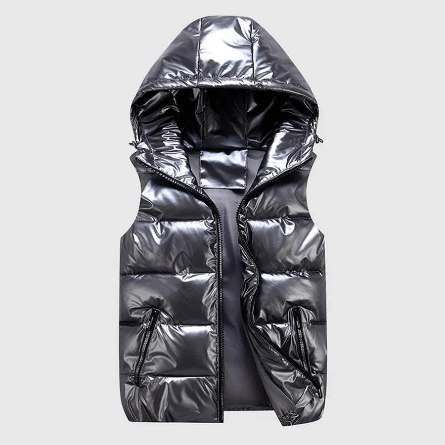 Men's Winter Hooded Padded Vest – Casual Sleeveless Jacket for Autumn & Winter